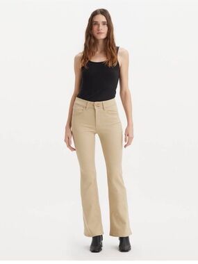 Hollister Women's Khaki Tone Mid Rise Flare/Boot Cut Cotton Pants Size 27